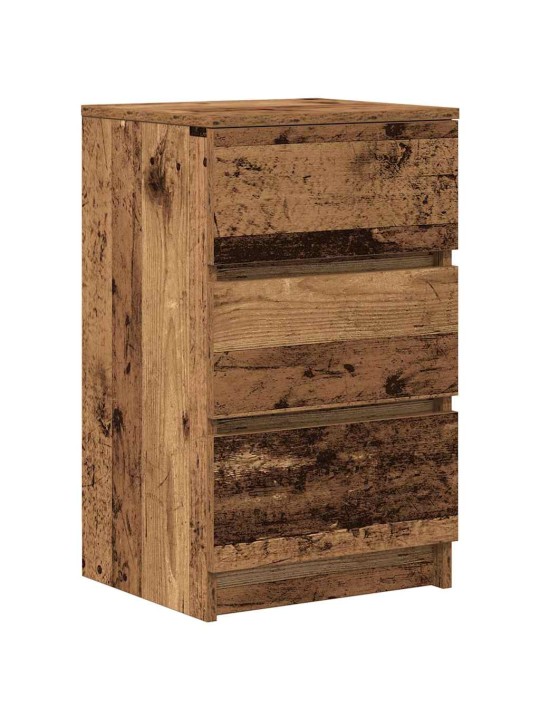 Yöpöytäkaapit 3 laatikolla 2 kpl vanha puu 39x35x65 cm