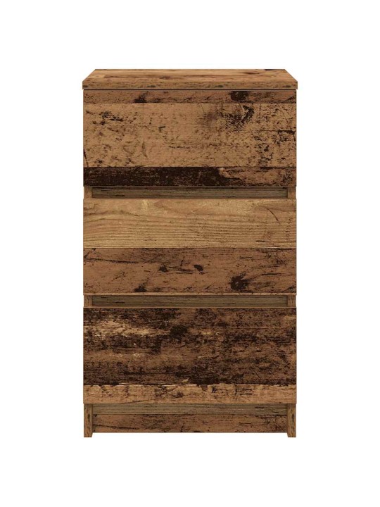 Yöpöytäkaapit 3 laatikolla 2 kpl vanha puu 39x35x65 cm