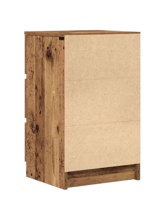 Yöpöytäkaapit 3 laatikolla 2 kpl vanha puu 39x35x65 cm