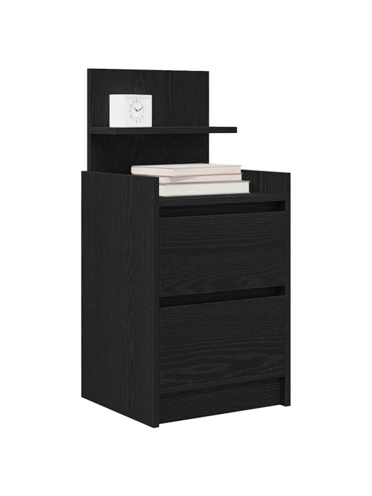 Yöpöytäkaapit 2 laatikkoa 2 kpl musta 38x34x80 cm