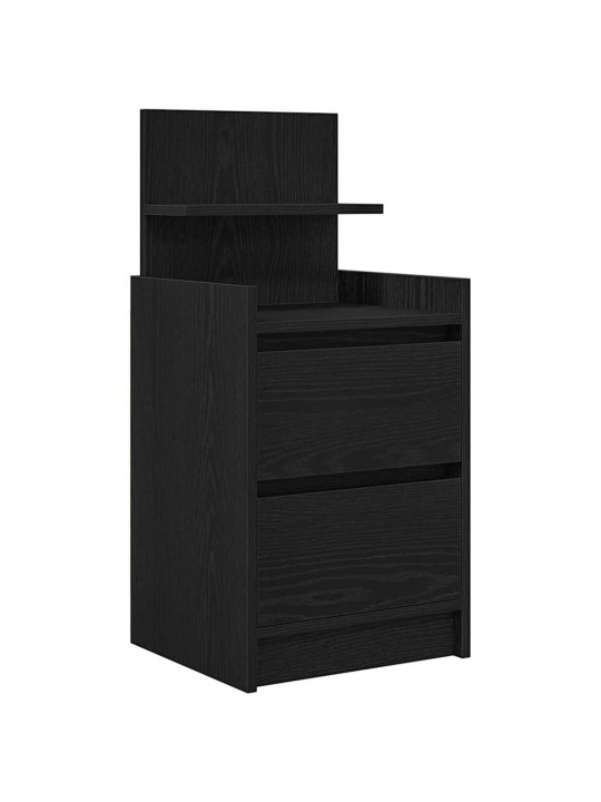 Yöpöytäkaapit 2 laatikkoa 2 kpl musta 38x34x80 cm
