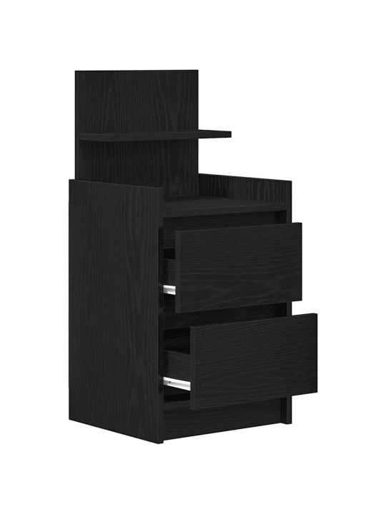 Yöpöytäkaapit 2 laatikkoa 2 kpl musta 38x34x80 cm