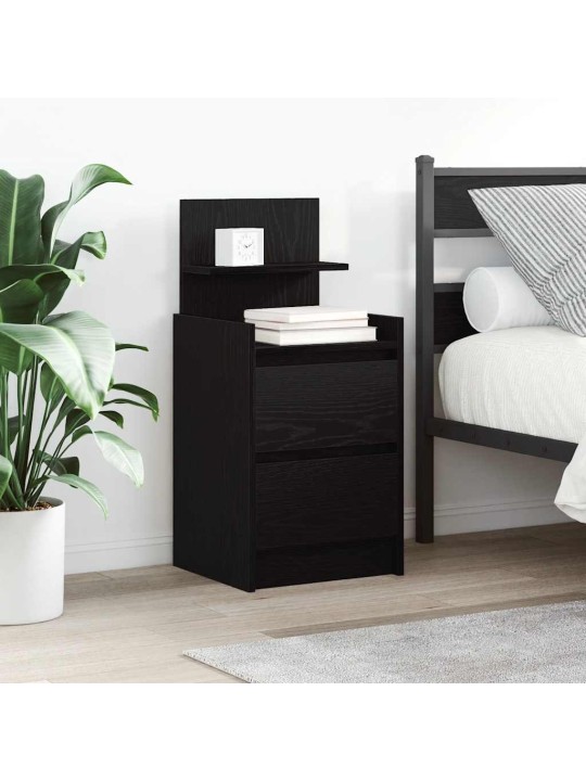 Yöpöytäkaapit 2 laatikkoa 2 kpl musta 38x34x80 cm
