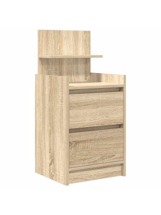 Yöpöytäkaapit 2 laatikkoa 2 kpl sonoma-tammi 38x34x80 cm