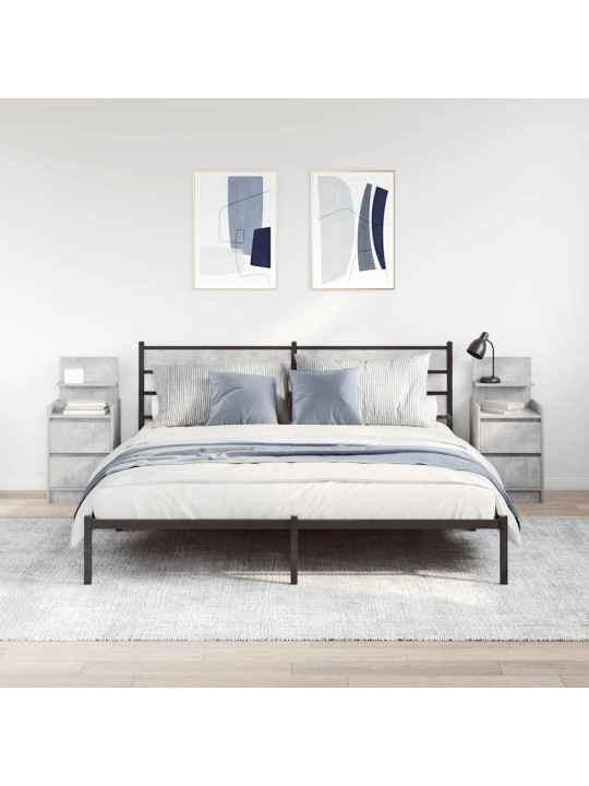 Yöpöytäkaapit 2 laatikkoa 2 kpl betoninharmaa 38x34x80 cm