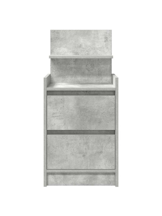 Yöpöytäkaapit 2 laatikkoa 2 kpl betoninharmaa 38x34x80 cm