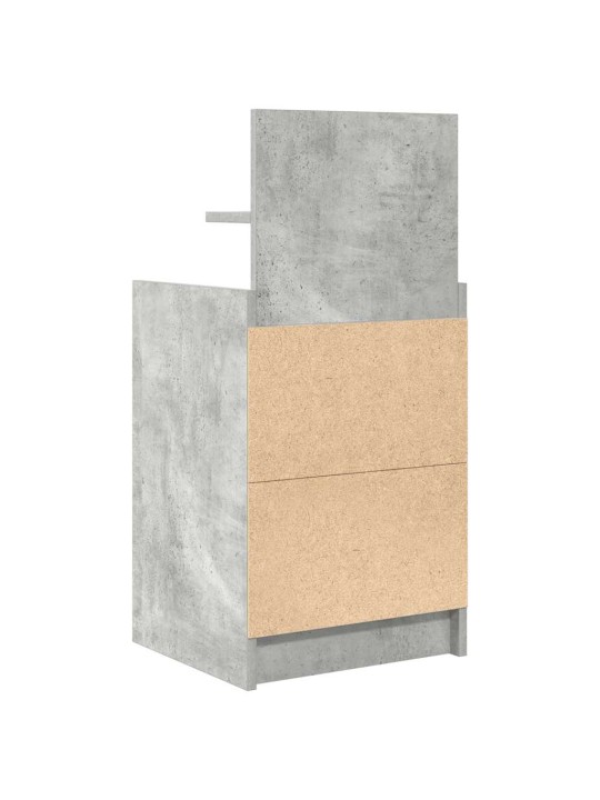 Yöpöytäkaapit 2 laatikkoa 2 kpl betoninharmaa 38x34x80 cm