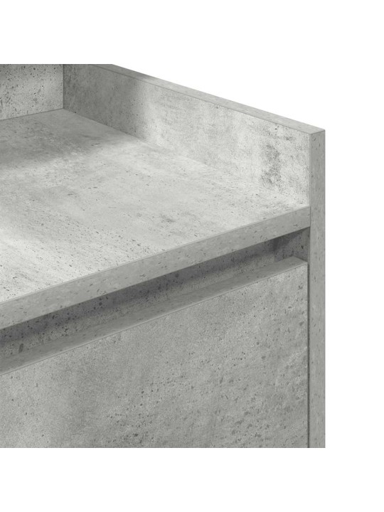 Yöpöytäkaapit 2 laatikkoa 2 kpl betoninharmaa 38x34x80 cm
