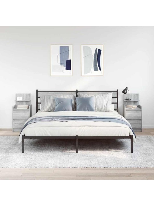 Yöpöytäkaapit 2 laatikkoa 2 kpl harmaa sonoma 38x34x80 cm