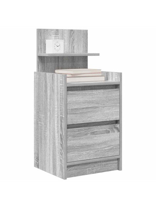 Yöpöytäkaapit 2 laatikkoa 2 kpl harmaa sonoma 38x34x80 cm