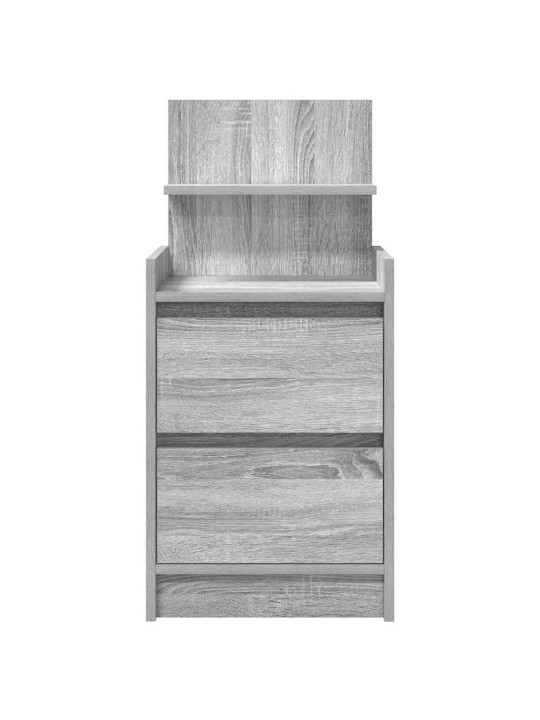 Yöpöytäkaapit 2 laatikkoa 2 kpl harmaa sonoma 38x34x80 cm