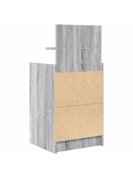 Yöpöytäkaapit 2 laatikkoa 2 kpl harmaa sonoma 38x34x80 cm