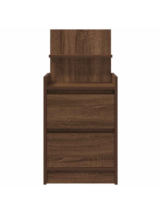 Yöpöytäkaapit 2 laatikkoa 2 kpl ruskea tammi 38x34x80 cm