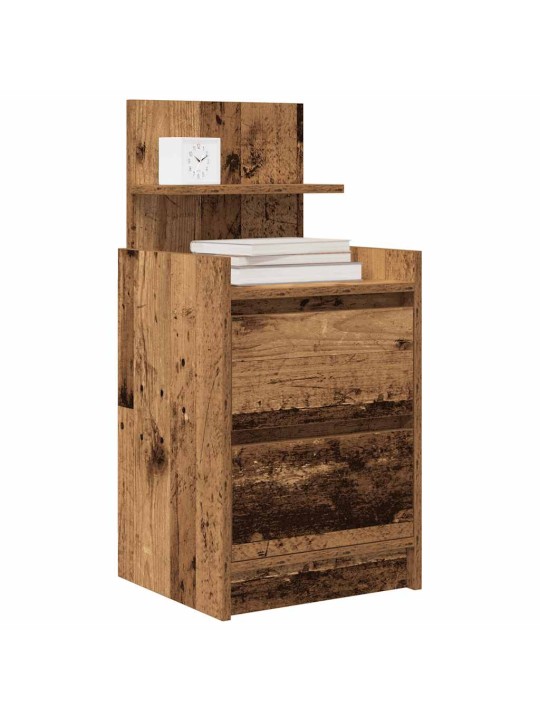 Yöpöytäkaapit 2 laatikkoa 2 kpl vanha puu 38x34x80 cm