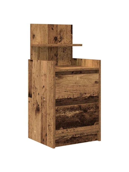 Yöpöytäkaapit 2 laatikkoa 2 kpl vanha puu 38x34x80 cm