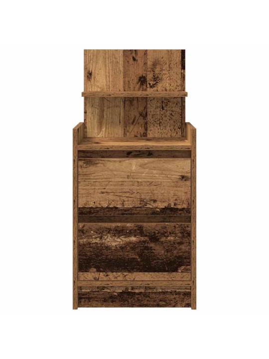 Yöpöytäkaapit 2 laatikkoa 2 kpl vanha puu 38x34x80 cm