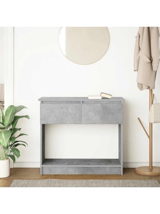 Konsolipöytä laatikoilla betonin harmaa 85,5x38,5x74,5 cm