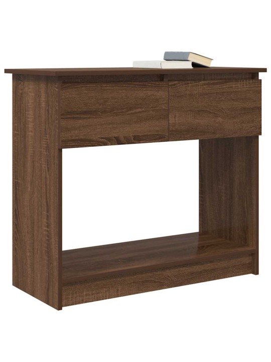Konsolipöytä laatikoilla ruskea tammi 85,5x38,5x74,5 cm