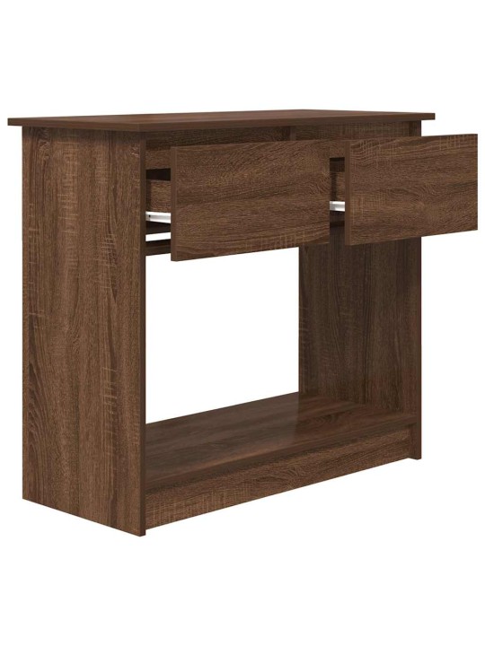 Konsolipöytä laatikoilla ruskea tammi 85,5x38,5x74,5 cm