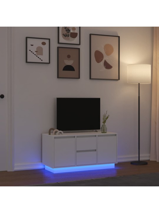 Tv-kaappi led-valoilla valkoinen 100x41x50 cm