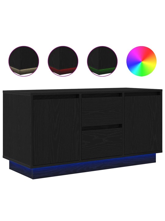Tv-kaappi led-valoilla musta tammi 100x41x50 cm