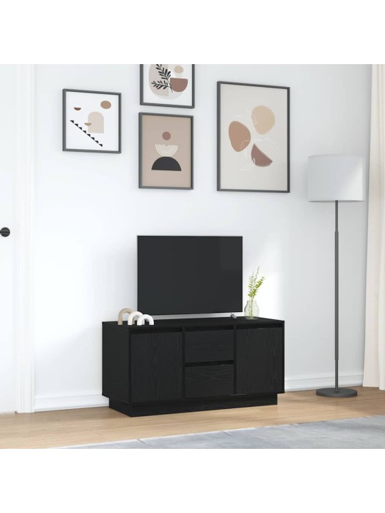 Tv-kaappi led-valoilla musta tammi 100x41x50 cm