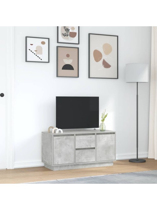 Tv-taso led-valoilla betoninharmaa 100x41x50 cm