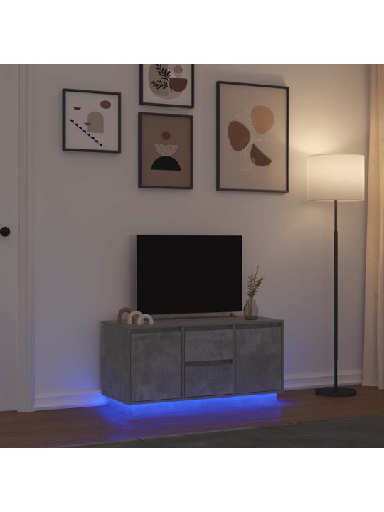 Tv-taso led-valoilla betoninharmaa 100x41x50 cm