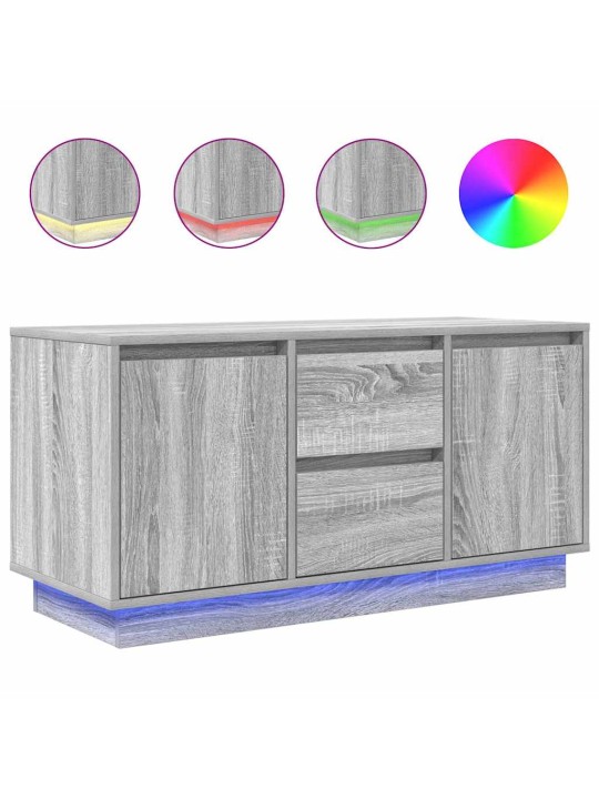 Tv-taso led-valoilla harmaa sonoma 100x41x50 cm