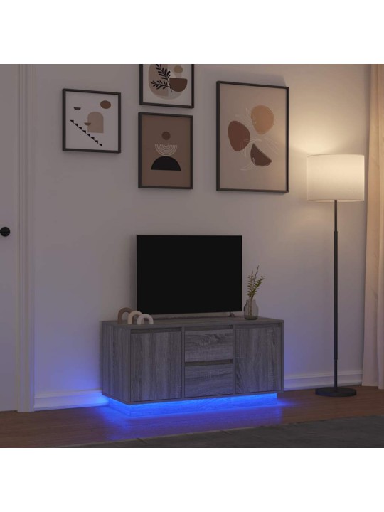 Tv-taso led-valoilla harmaa sonoma 100x41x50 cm