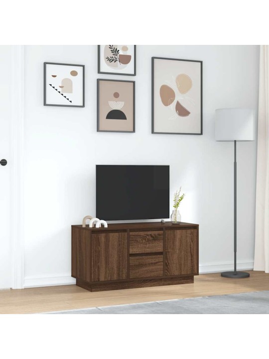Tv-taso led-valoilla ruskea tammi 100x41x50 cm