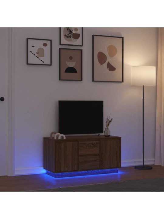 Tv-taso led-valoilla ruskea tammi 100x41x50 cm