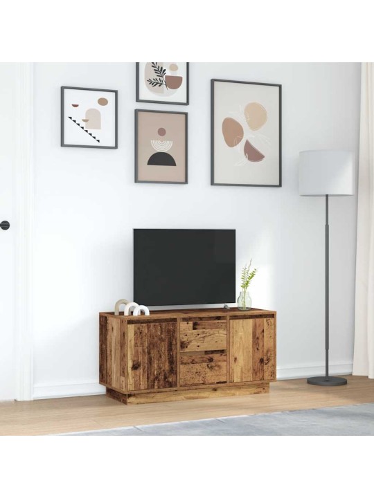 Tv-kaappi led-valoilla vanha puu 100x41x50 cm