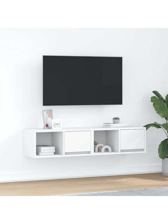 Tv-seinäkaapit 2 kpl valkoinen 60x31x25,5 cm tekninen puu