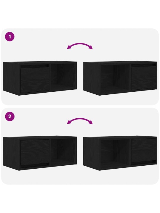 Tv-taso musta tammi 60x31x25,5 cm tekninen puu