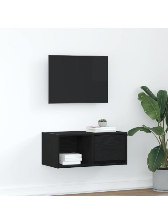 Tv-taso musta tammi 60x31x25,5 cm tekninen puu