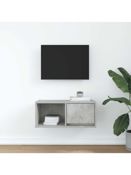 Tv-taso betoninharmaa 60x31x25,5 cm tekninen puu