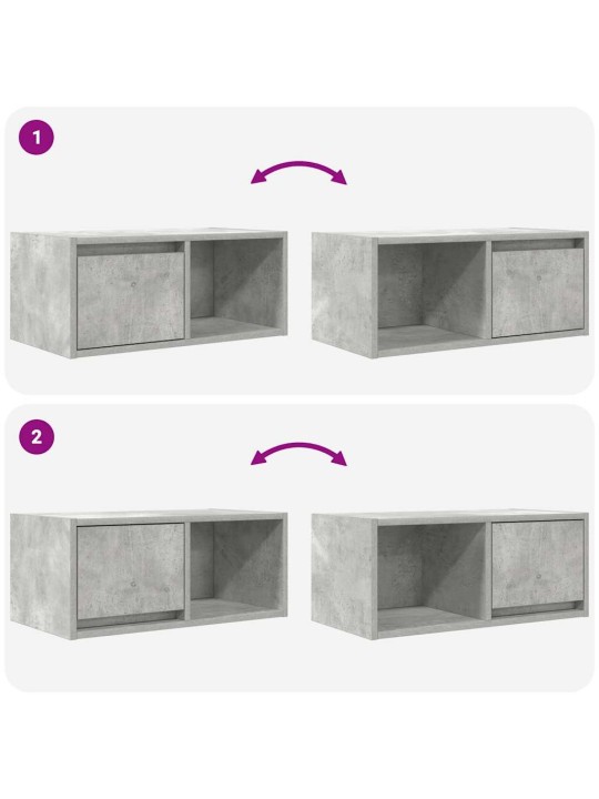 Tv-taso betoninharmaa 60x31x25,5 cm tekninen puu