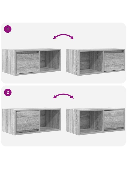 Tv-taso harmaa sonoma 60x31x25,5 cm tekninen puu