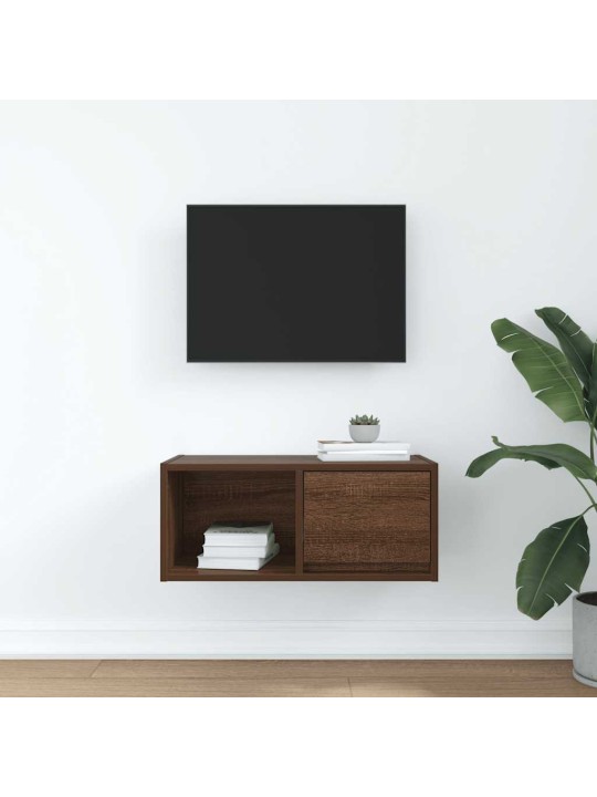 Tv-taso ruskea tammi 60x31x25,5 cm tekninen puu