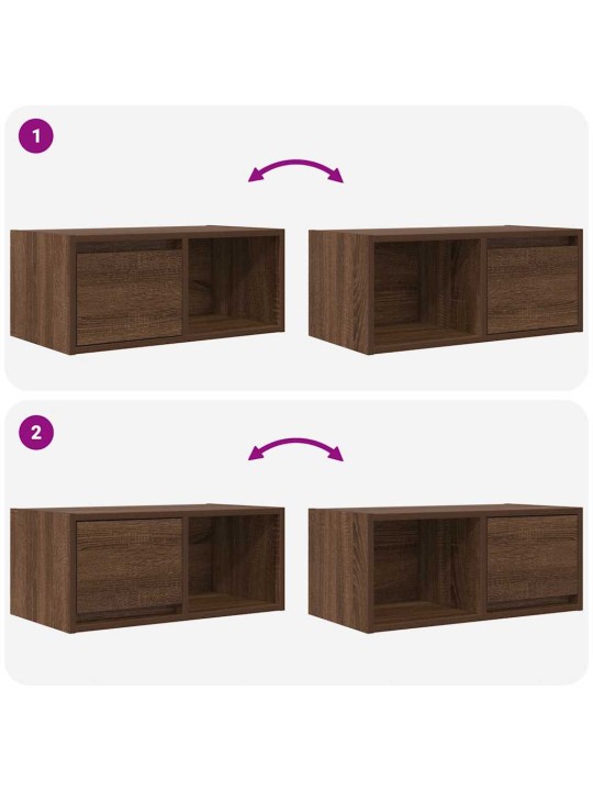 Tv-taso ruskea tammi 60x31x25,5 cm tekninen puu