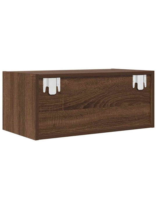 Tv-seinäkaapit 2 kpl ruskea tammi 60x31x25,5 cm tekninen puu