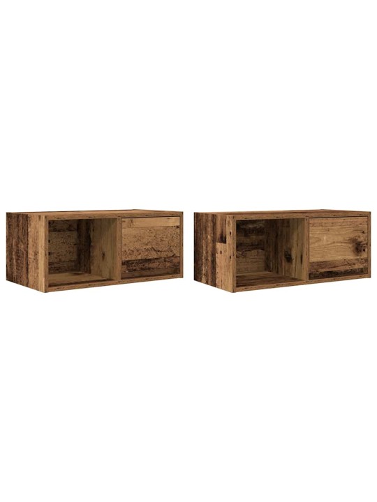 Tv kaapit 2 kpl vanha puu 60x31x25,5 cm suunniteltu puu