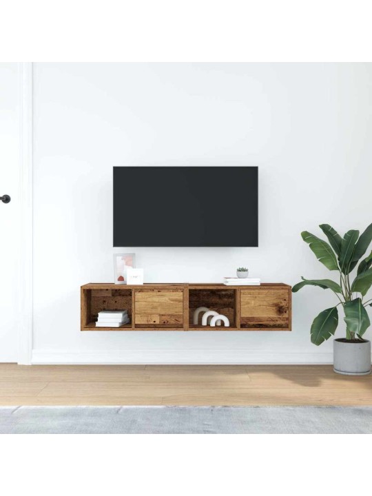 Tv kaapit 2 kpl vanha puu 60x31x25,5 cm suunniteltu puu