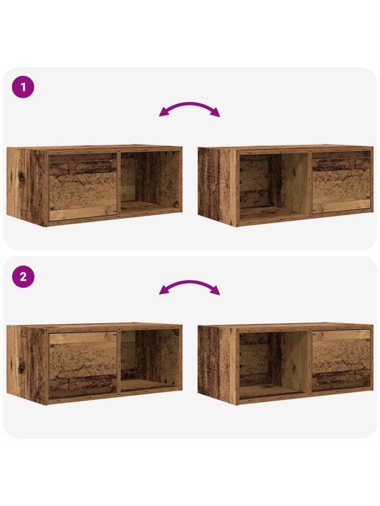 Tv kaapit 2 kpl vanha puu 60x31x25,5 cm suunniteltu puu