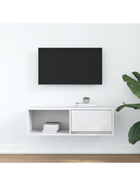 Tv-taso valkoinen 80x31x25,5 cm tekninen puu