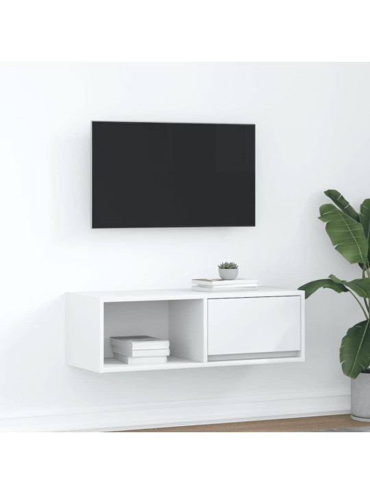 Tv-taso valkoinen 80x31x25,5 cm tekninen puu