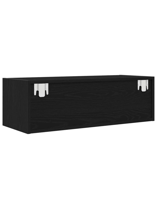 Tv-taso musta tammi 80x31x25,5 cm tekninen puu