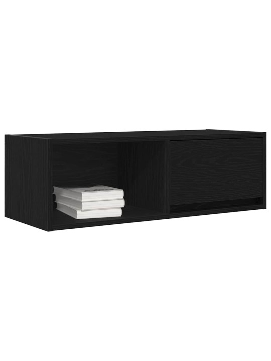 Tv-tasot 2 kpl musta tammi 80x31x25,5 cm tekninen puu