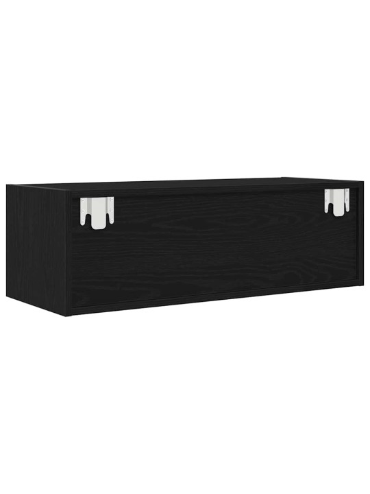 Tv-tasot 2 kpl musta tammi 80x31x25,5 cm tekninen puu